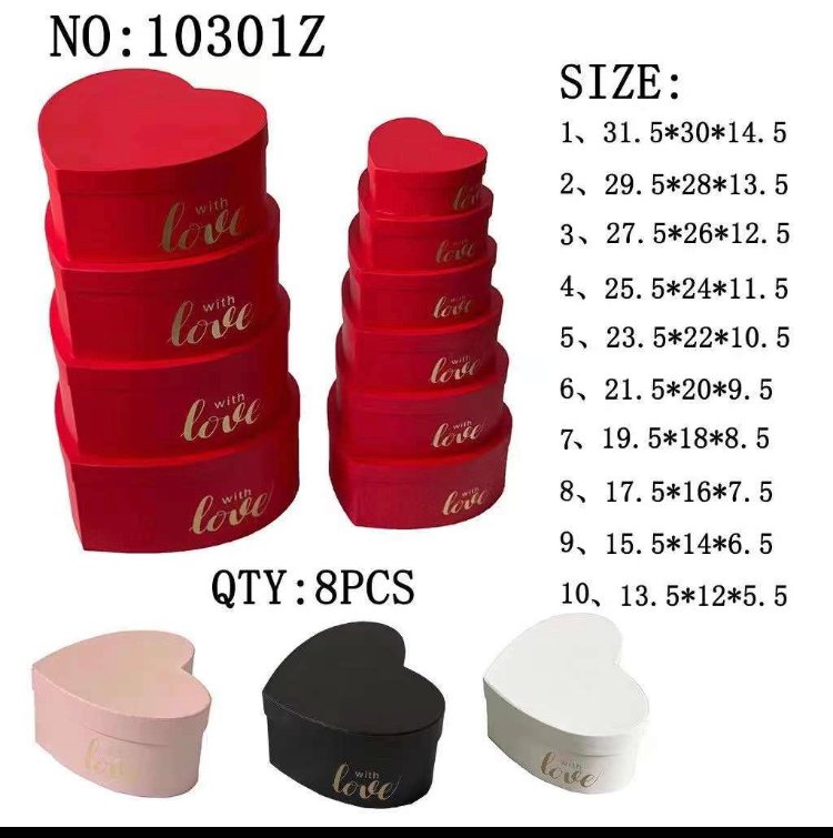 HEART BOXES 10PC